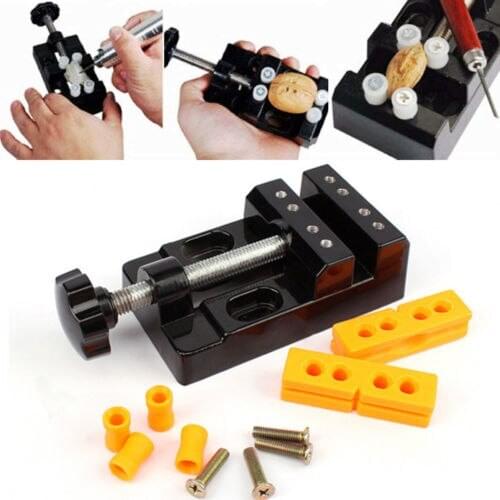 Mini Bench Clamp Micro Drill Press Vice Fixed Clip Flat Vise Carving Holder Tool
