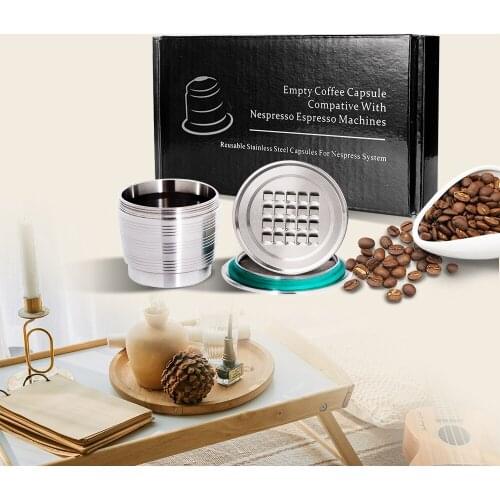 2020 New Version Stainless Steel Refillable Coffee Capsules Reusable Coffee Filters Pods For Nespresso Machines Coffeeware Gifts