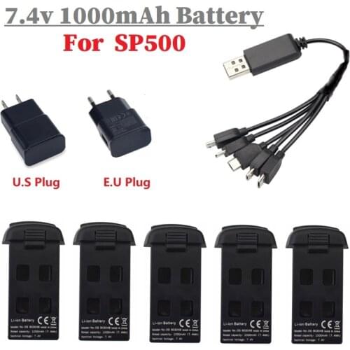 Original 7.4V 1000mAh Lipo Battery With Charger For SP500 Drone RC Quadcopter Spare Parts For SP500 Battery
