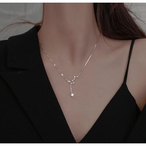 Simple Fashion Delicate Tassel Necklace Rose Gold Star Pendant Necklace Elegant Girl Dinner Party Jewelry Anniversary Gift