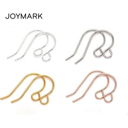 JOYMARK 20 pairs/lot 18.5*0.8mm 925 Sterling Silver Earring Hooks Ear Wire Findings Components For DIY Jewelry Making SEA-EH009