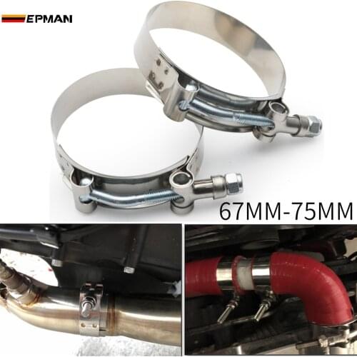 2.5" INCH (67MM-75MM) SILICONE TURBO HOSE COUPLER T BOLT SUPER CLAMP KIT EP-KG67