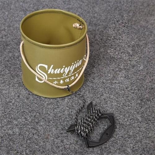 1 pcs 18cm Of Eva Folding Bucket With Rope Belt Outdoor Folding Bag Carp Fishing Tackle Box Camping Fishing Accessories