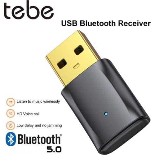 Tebe Wireless USB Bluetooth 5.0 Adapter Bluetooth Receiver Support AVRCP For TV Speaker Laptop Headphone Audio Adapter