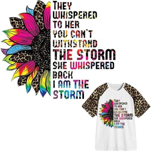 Letter Sunflower Patches Thermal Stickers on Clothes Iron-on Transfers for Clothing Thermoadhesive Patch Diy Applique for Dress