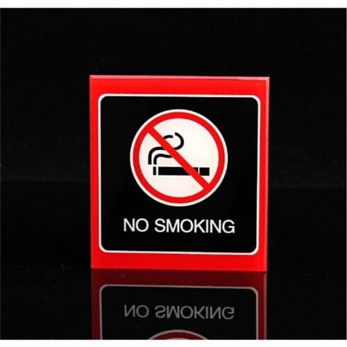 100*110*3 mm high quality adhesive no smoking warning sign smoking prohibited wall sign door sign sticker board