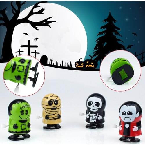 Christmas Halloween Clockwork Toy Halloween Wind Up Toys For Kids Assorted Novelty Clockwork Toys Jump Jump Walk Toy Kids Gift