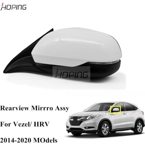 Hoping 1PCS For HONDA HR-V VEZEL 2014-2020 RU1 RU5 Outer Rearview Mirror Assy With Blinker LED Lamp Heated Eletric Folding