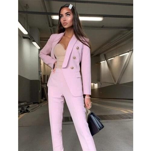 Pink Shawl Women Blazer Suits Jacket Fashion Ladies Pantsuit Costumes Womens Suits Blazer with Pants for Party Groom Custom Made