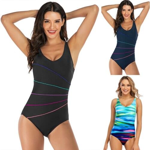Womens Sports Tight-Fitting European and Beautiful Women Swimsuit One-Piece Triple-Cornered Swimsuit
