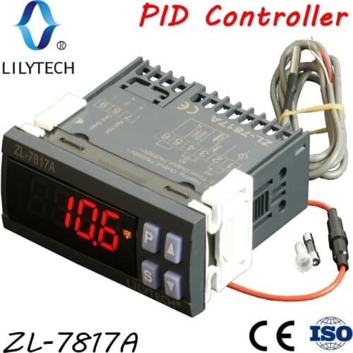 ZL-7817A, PID temperature controller, thermostat, with Integrated SSR, 100-240Vac power supply, CE, ISO, Lilytech