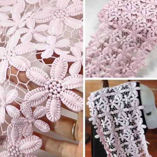1Meter High Quality Pink Lace Fabric DIY Water Soluble Trim Ribbon Sewing Decoration Accessories For Garment Handcrafts