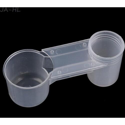 1Pcs Portable Plastic Clear Water Bottle Bird Feeder Drinker Cup Bird Cage Accessories Drinking Feeding Trough Water Bowl New