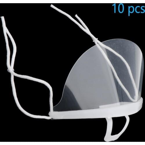 10PCS Professional Transparent Sanitary Mouth Cover Open Face Guard for Hotels, Mall, Beauty Salons, Food Handlers