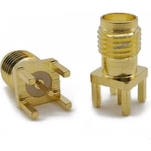5/2/1Pcs SMA Female Jack Solder Nut Edge Spacing PCB Clip Panel Straight Mount RF Coaxial Connector Gold-Plated