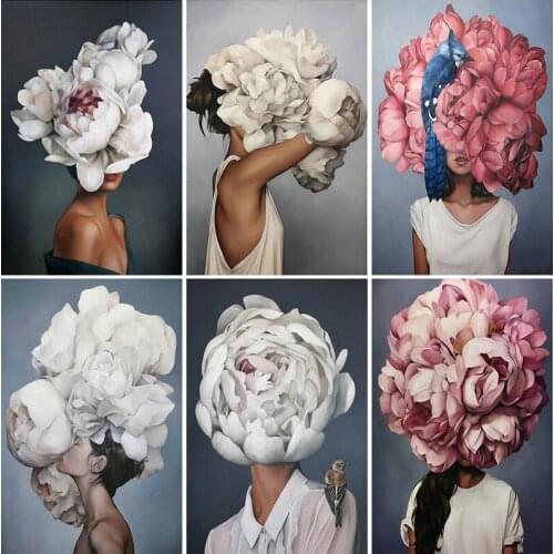 5D Diamond Painting Full Square/Round Flower Mosaic Girl Diamond Embroidery Cross Stitch Portrait Handmade Gift Home Decoration