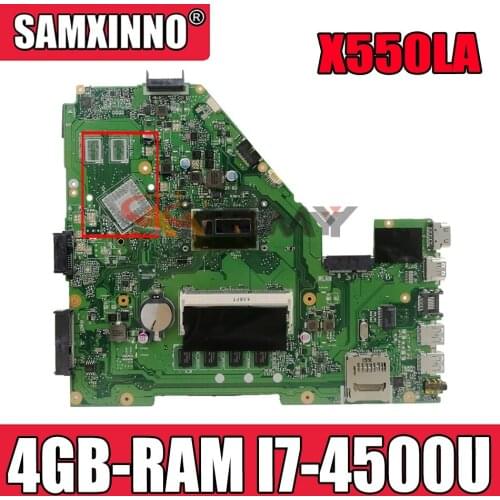 Akemy X550LD Laptop motherboard for ASUS X550LA X550LC X550LN X550L original mainboard DDR3L 4GB-RAM I7-4500U GM LVDS