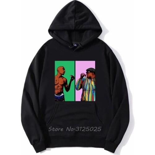 Tupac Notorious Big Black Hoodies Ships Fast! Hoodie Autumn Winter Men Fleece Sweatshirt Hoody Streetwear funny Hoodies