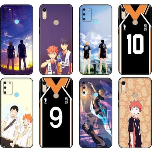 Black tpu Case For Honor 8a Prime 8s 9 10X Lite 9A 9C 9X Premium Pro 9S Case Cover Haikyuu Hinata attacks Anime Manga Volleyball