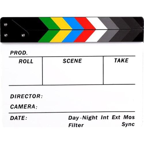 Colorful Clapper Board Acrylic Director Video Scene Clapboard TV Movie Photography Manual Editing Props Video Scene Clapboard