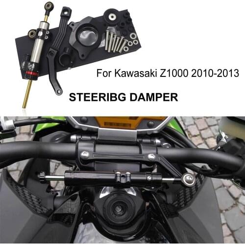 Motorcycle CNC Damper Steering StabilizerLinear Reversed Safety Control+Bracket For KAWASAKI Z1000 Z 1000 2010-2013 2011 2012