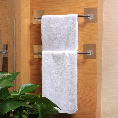 Stainless Steel Bath Towel Holder Wall Mounted Hanger Single Rod Towel Rack P0RD Bathroom Shelf Pendant Toilet Holder