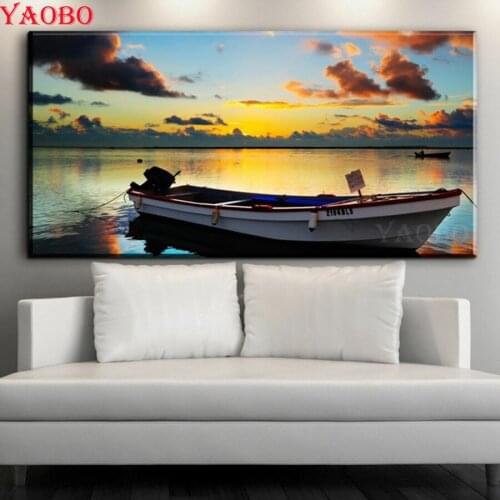 Diy diamond embroidery scenery sailboat Home Decoration 5d diamond painting accessories Mosaic Rhinestone Icon Needlework Gift