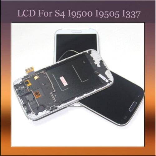 For Samsung Galaxy S4 GT-I9500 I9505 I337 LCD Screen Display Digitizer with Touch Screen Assembly frame S4 LCD Screen +Tools