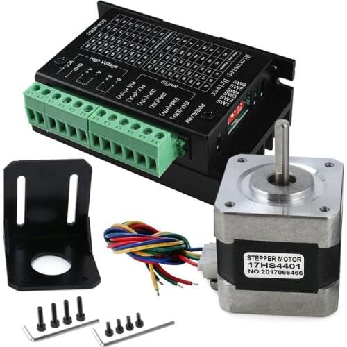 TB6600 4A 9-42V Stepper Motor Driver CNC Controller with Stepper Motor Nema 17 Bipolar 1.7A 40N.Cm Holding Torque and Motor Moun