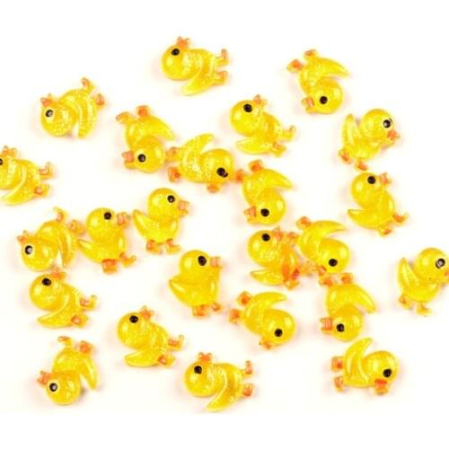 LF 50Pcs 14x12mm Yellow Duck Resin Cabochon Flatback Decoration Crafts Embellishments For Scrapbooking Diy Accessories
