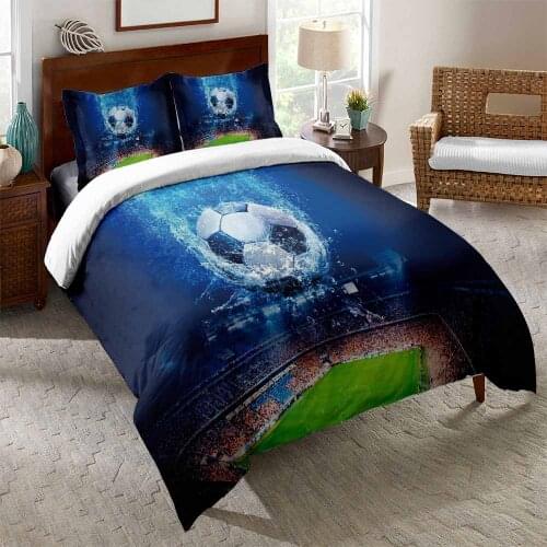 3D Printed Soccer Game Bedding Set Sport Duvet Cover for Teen/Adult Bed Set Football Fans Bedclothes Queen King Size Bed Linens