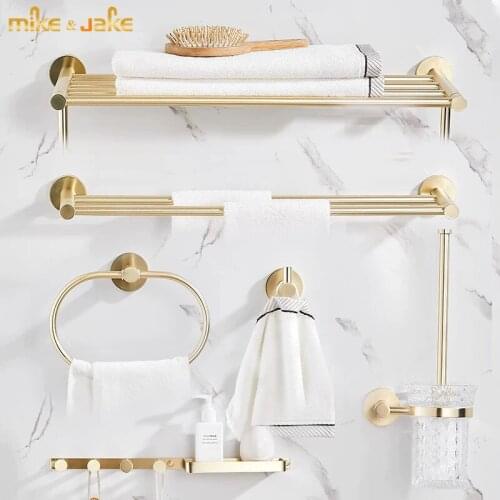 Cooper brass Gold brush Bathroom accessory Set Gold brass Hook Towel Rail Rack Bar Shelf Paper Holder Toothbrush Holder