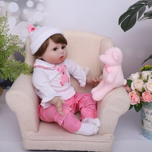 Soft Silicone Vinyl Realistic Reborn Baby Doll 55 Cm 22 Inch Open Eyes Toddlers Anatomically Correct Fashion Gift Kid Toy