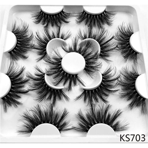 25mm Natural Dramatic Volume Lashes 7/10 Pairs 3D Mink False Eyelashes Beauty Long Wispies Soft Fluffy Eyelashes Extension Tool