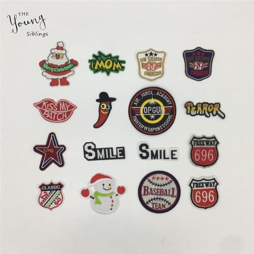 New arrive English Alphabet Embroidery Patches Stripes Sticker DIY Clothing Iron on patch Badges Accessories Craft supplies