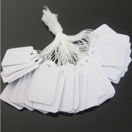 Wholesale 100pcs White Paper Packaging Hang Tags Wedding/Birthday Party Candy Boxes Price Tags for Flower/Cosmetics Labels