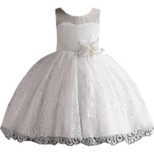 New Baby Girl Dresses Kids Lace Tulle Party Wedding Dress Father and Daughter Dance Clothing Vestido