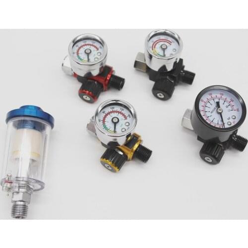 Spray Gun Air Regulator & In-line Water Trap Filter Tool & Adapter Pneumatic Spray Gun air filter Pressure Regulator Gauge