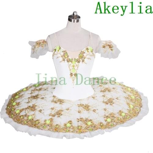White Sugar Plum Fairy Tutu Professional ballet Stage Costume Girls Pancake Tutu Dress Performance Competition Women Dance Wear