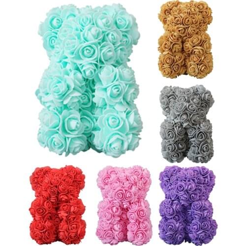 Rose Bear Flower Teddy Romantic Gifts For Girlfriend Lover Wedding Birthday
