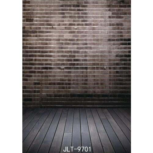 Grey Brick Wall Backgrounds for Photo Studio Wooden Floor Photography Backdrops Vinyl Cloth 3D Customize Photophone