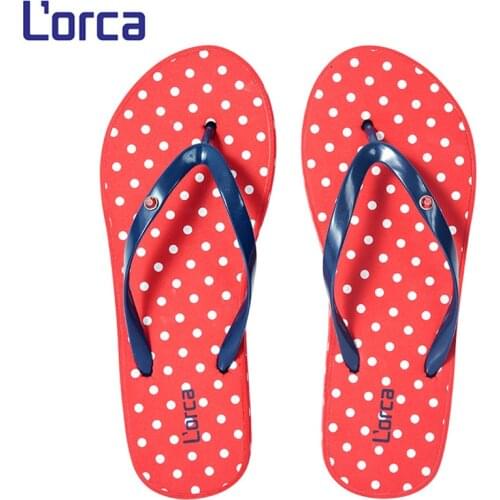 Slippers for Women Open Toe Summer Flip Flops Anti-Skid Polka Dot Beach Slippers Indoor Outdoor Ladies Slip on Thong Sandals
