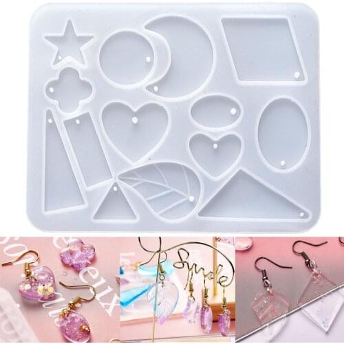 Earrings Silicone Mold Leaf Shape Necklace Earring Pendant Resin Molds Drop Dangle Resin Earring Mold Jewelry Making Tools