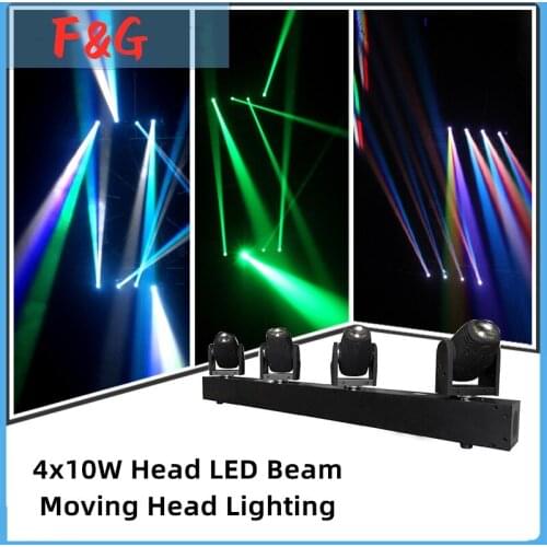 LED Hot Sale 4Head Beam Moving Head Light 4x10W RGBW Effect Professional For KTV Disco DJ Party Light DMX Control Stage Lighting