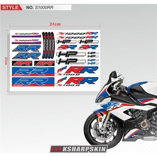 New sale Motorcycle body Stickers Reflective Waterproof fuel tank tail box logo decals Kit set For S1000RR s1000 rr HP