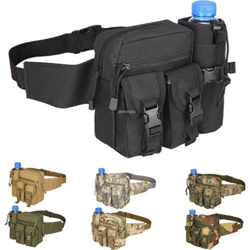 Outdoor Hunting Waist Packs Detachable Kettle Bag Adjustable Tactical Military Sports Water Bag Pouch Hiking Climbing Waist Bags