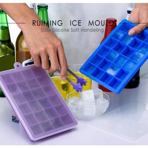Venlohome 24 Ice Cube Tray Food Grade Silicone Ice Cube Maker Mold With Lid For Ice Cream Chocolate Party Ice tray