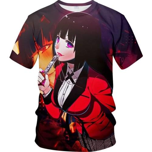 Yumeko Jabami 3D Printed T Shirt Anime Kakegurui Mens Casual Crewneck Tees