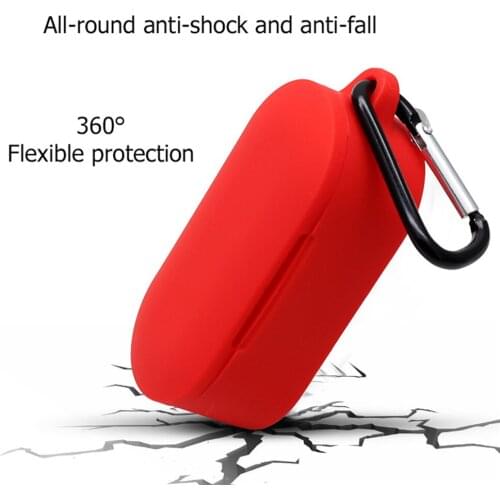 Protective Case Cover for Microsoft Surface Earbuds Wireless Bluetooth Earphone Accessories Silicone Skin Shell with Carabiner