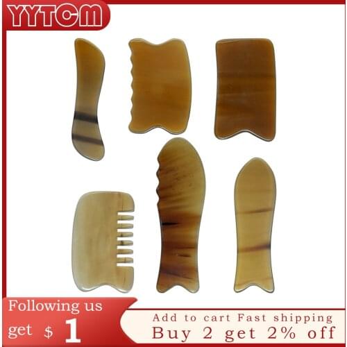 Yellow Thicken Buffalo Ox Horn Massage Guasha Scraping Board massage tool gua sha tools guasha tool face